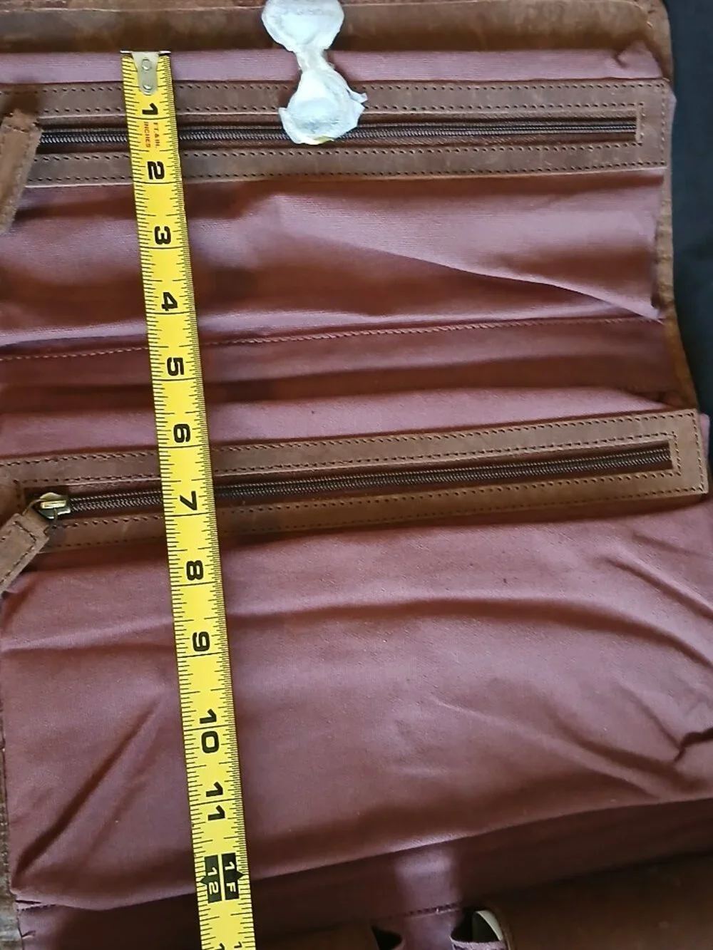 NWT Blue Plate of USA Leather Trifold Hanging Toiletry Bag Dopp Kit